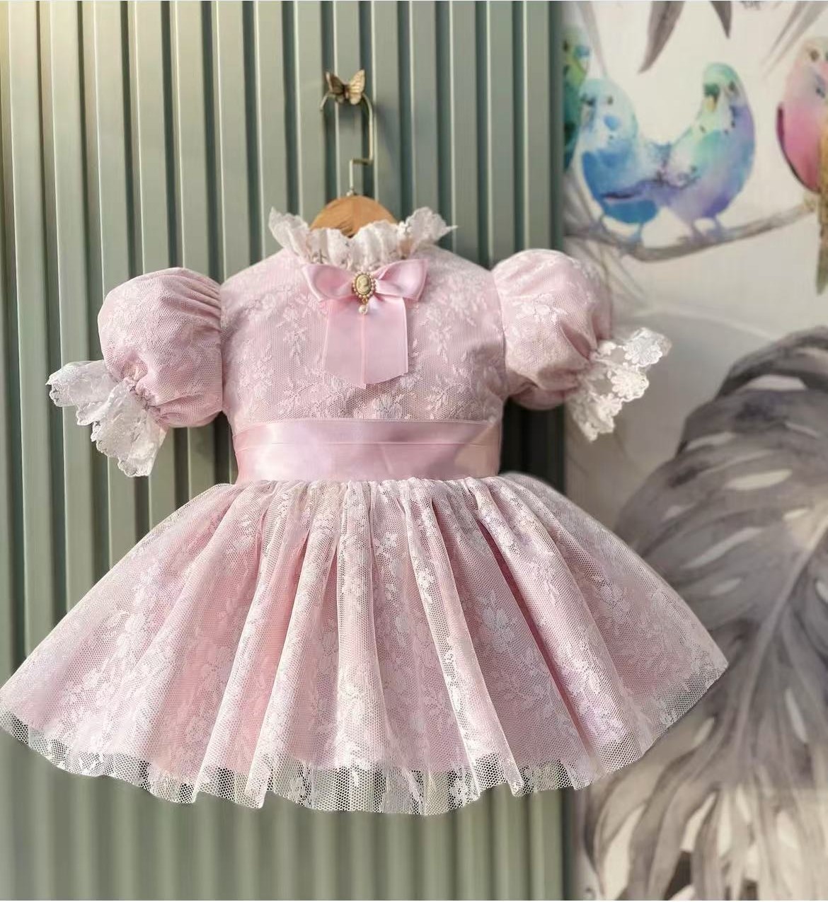 Baby Clothing Dresser - 0-12Y Bebek Kız Yaz Pembe Örgü